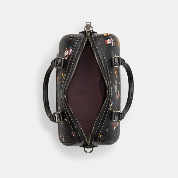 NWT Coach Outlet Disney X Coach Rowan Satchel With Holiday Print - Picture 3 of 7